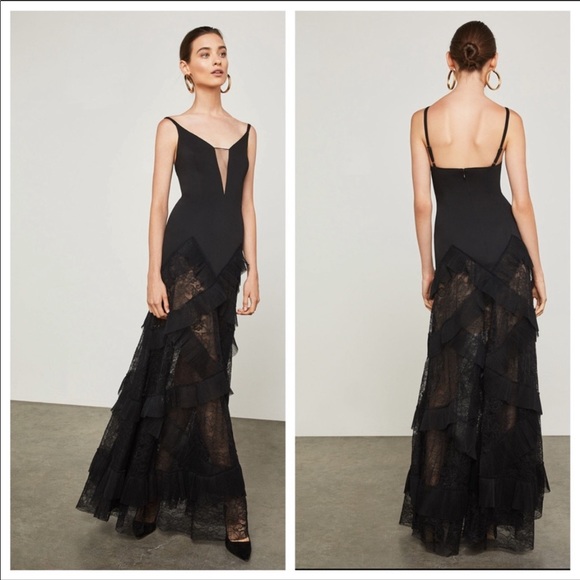BCBGMaxAzria Dresses & Skirts - BCBG MaxAzria Avaline Pleated Tiered Lace Gown